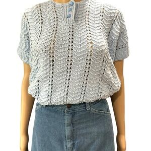 Elegant Knit Women's Top in Light Gray